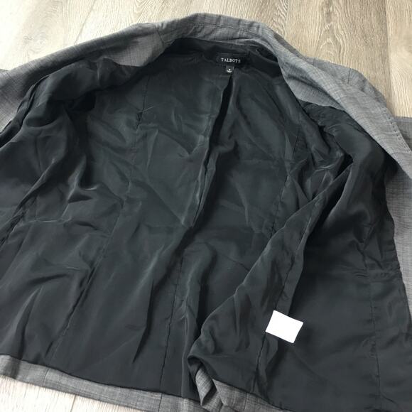 Talbots One Button Lined Notch Flap Pockets Wool Blazer Jacket Gray Size 6 - Picture 6 of 8